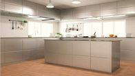 Σύγχρονα λευκά γραφεία κουζινών μελαμινών, στερεό ξύλινο ντουλάπι για την κουζίνα
